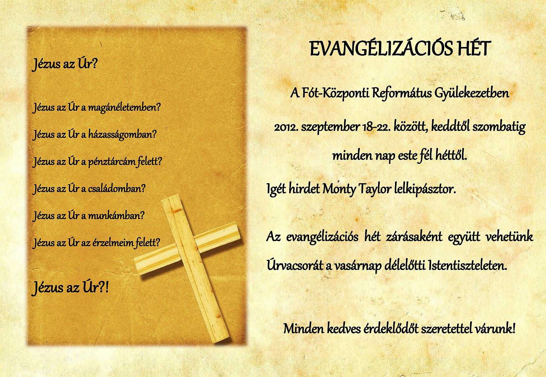 Meghívó evangélizációs hétre